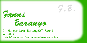 fanni baranyo business card